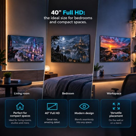 TV Nilait LED Prisma 40FD7004SVIOS 40" Full HD 60Hz Smart TV VIDAA Dolby Audio
