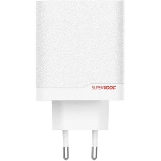 Carregador OnePlus 6921815627715 SUPERVOOC 120W Dual Port GaN USB-C USB-A com Cabo Branco