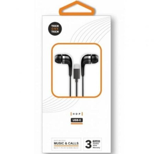 Auriculares Tech One Tech earTECH TEC1305 con cavo USB-C, Microfono, Riduzione rumore, neri