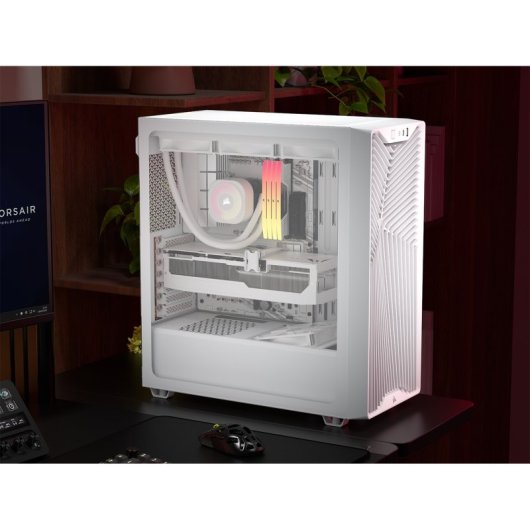 PC-Gehäuse Corsair 3200D RS Mid-Tower Weiß 3x RS120 Lüfter USB-C Glas
