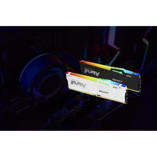 Memória RAM Kingston FURY Beast RGB 16GB (1x16GB) DDR5 6000MHz CL30 AMD EXPO Branca