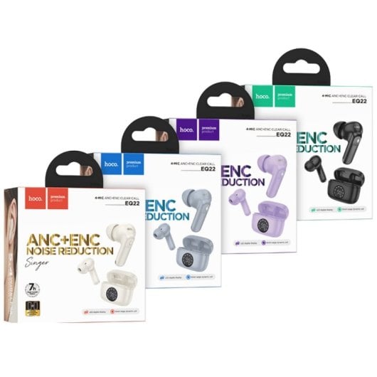 Auriculares Hoco EQ22 inalambricos Bluetooth in-ear con Cancelacion de Ruido Negro