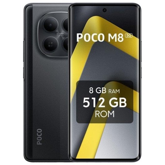 POCO M8 5G 8GB 512GB 6.77" AMOLED 120Hz 5G Dual SIM Carga Rápida 45W NFC IP65 HyperOS 2 Negro
