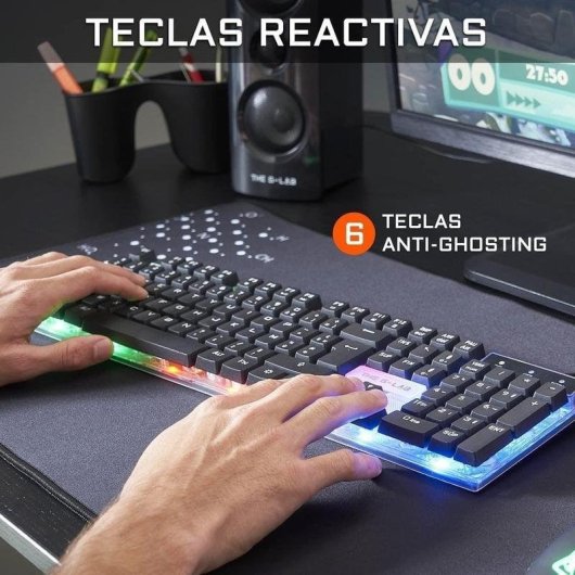 Clavier et Souris The G-Lab Combo Yttrium à membrane QWERTY ES avec tapis