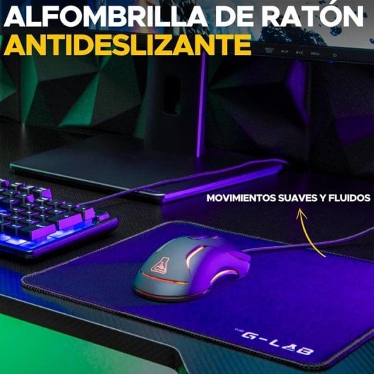 Pack gaming The G-Lab Combo Sulfur QWERTY de membrana español con ratón, auriculares y alfombrilla RGB