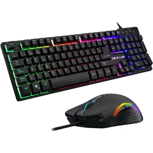 Pack gaming The G-Lab Combo Sulfur QWERTY de membrana español con ratón, auriculares y alfombrilla RGB