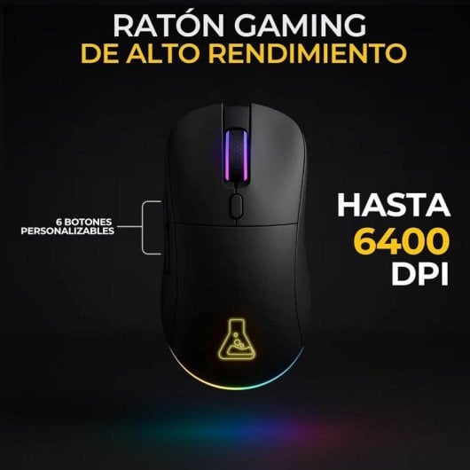 Teclado The G-Lab Combo Tungsten EX de membrana Layout Español triple conexión con retroiluminación RGB y ratón 6400 dpi