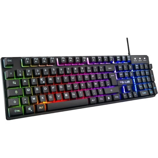 Tastatur The G-Lab KEYZ CAESIUM Membran Layout ES RGB Full-Size mit N-Key