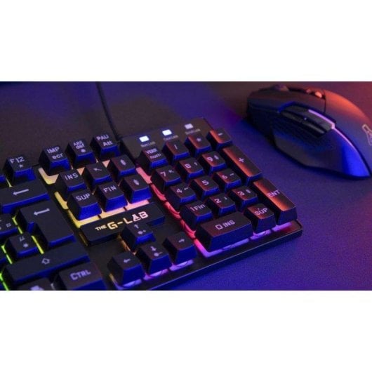 Tastatur The G-Lab KEYZ CAESIUM Membran Layout ES RGB Full-Size mit N-Key