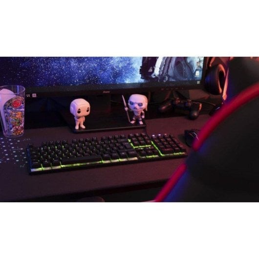 Tastatur The G-Lab KEYZ CAESIUM Membran Layout ES RGB Full-Size mit N-Key