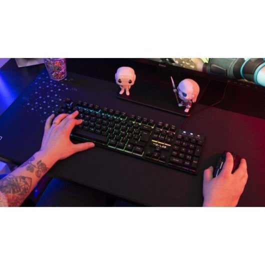 Tastatur The G-Lab KEYZ CAESIUM Membran Layout ES RGB Full-Size mit N-Key