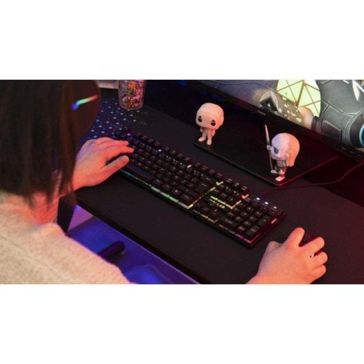 Tastatur The G-Lab KEYZ CAESIUM Membran Layout ES RGB Full-Size mit N-Key
