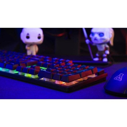 Tastatur The G-Lab KEYZ CAESIUM Membran Layout ES RGB Full-Size mit N-Key