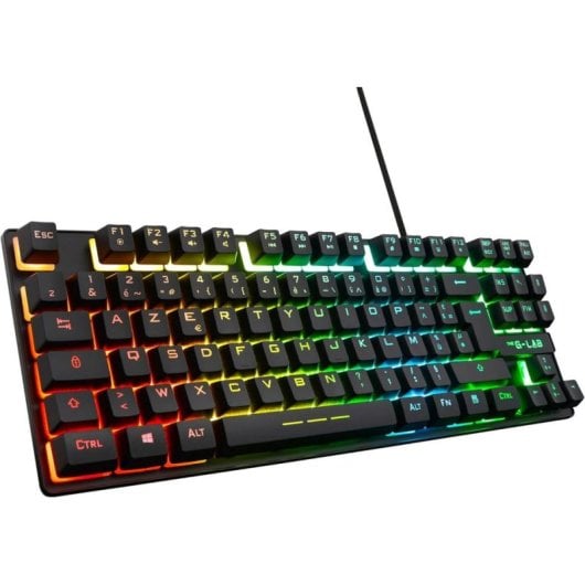 Tastatur The G-Lab Keyz Caesium TKL Membran QWERTY deutsch RGB kompaktes Design Weiss