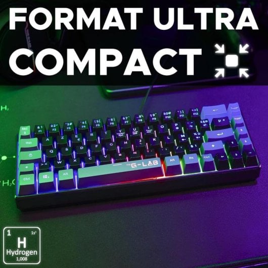 Tastatur The G-Lab Keyz Hydrogen 60% Membran Spanisches Layout RGB Beleuchtung