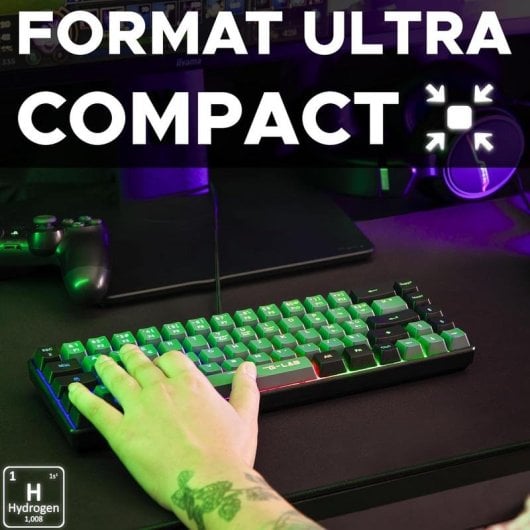 Tastatur The G-Lab Keyz Hydrogen 60% Membran Spanisches Layout RGB Beleuchtung