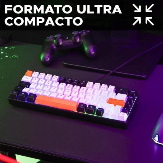 Teclado The G-Lab Keyz Hydrogen semi-membrane compact Layout ES retroéclairé RGB