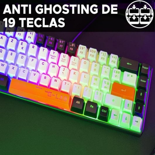 Teclado The G-Lab Keyz Hydrogen semi-membrane compact Layout ES retroéclairé RGB