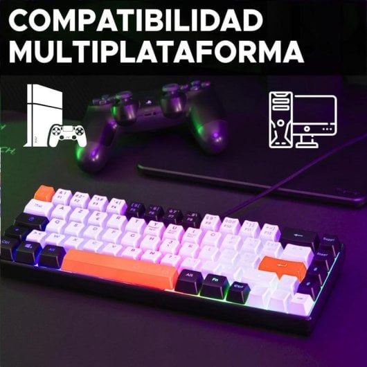 Teclado The G-Lab Keyz Hydrogen semi-membrane compact Layout ES retroéclairé RGB