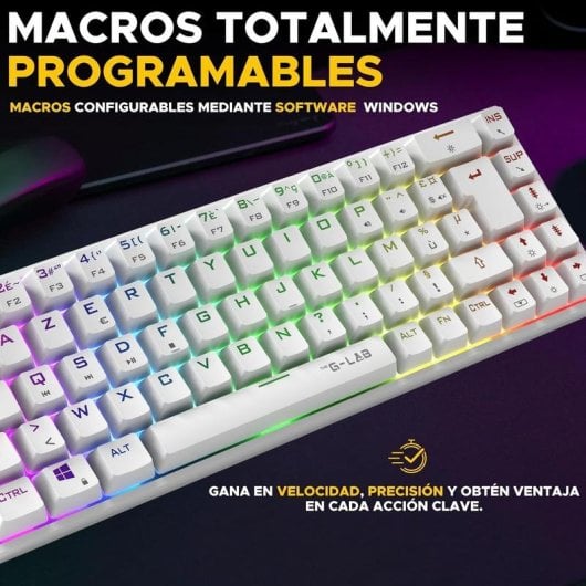 Teclado The G-Lab Keyz Titanium mécanique compact 65% espagnol RGB et macros