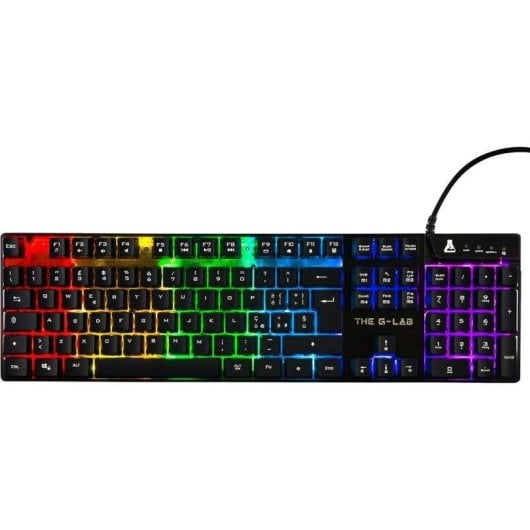 Teclado The G-Lab Keyz Titanium WL mechanisch 65 Prozent Deutsch Layout RGB Weiß