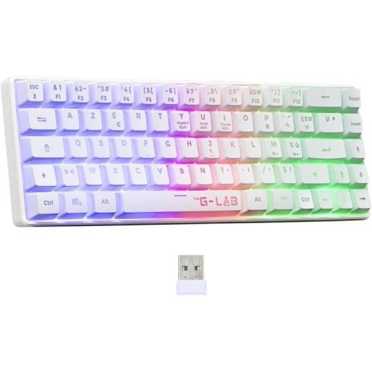 Teclado The G-Lab Keyz Hydrogen WL de membrana inalambrico AZERTY con retroiluminacion