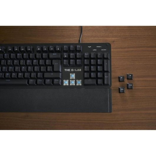 Teclado The G-Lab Keyz Carbon Evolution mecanico AZERTY frances con reposamunecas y RGB