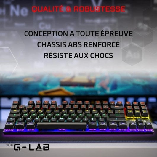Clavier The G-Lab Mercury mecanique TKL layout FR avec switches Red et retroeclairage