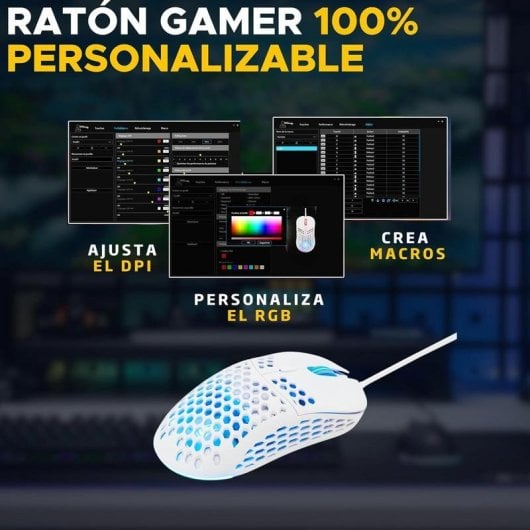 Maus The G-Lab KULT-OXYGEN-W Kabelgebunden 12800DPI Weiß RGB 6 Tasten