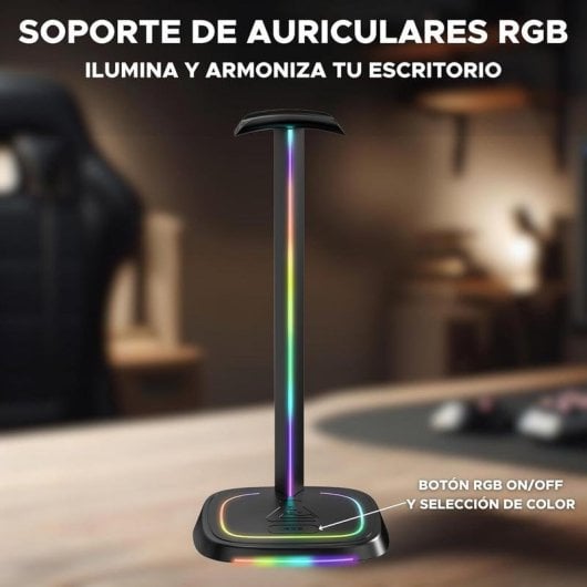 Support casque The G-Lab K-Stand Neon RGB USB-C avec bouton ON/OFF