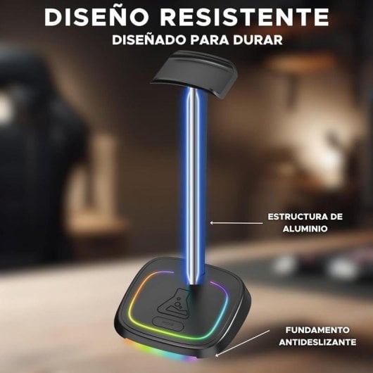 Support casque The G-Lab K-Stand Neon RGB USB-C avec bouton ON/OFF