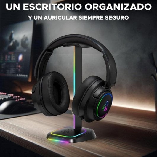 Support casque The G-Lab K-Stand Neon RGB USB-C avec bouton ON/OFF