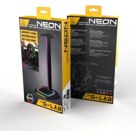 Support casque The G-Lab K-Stand Neon RGB USB-C avec bouton ON/OFF