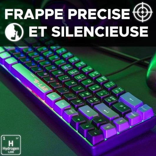 Teclado The G-Lab Keyz Hydrogen Gaming de Membrana 60% RGB Español