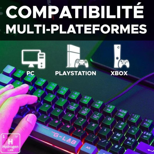 Teclado The G-Lab Keyz Hydrogen Gaming de Membrana 60% RGB Español