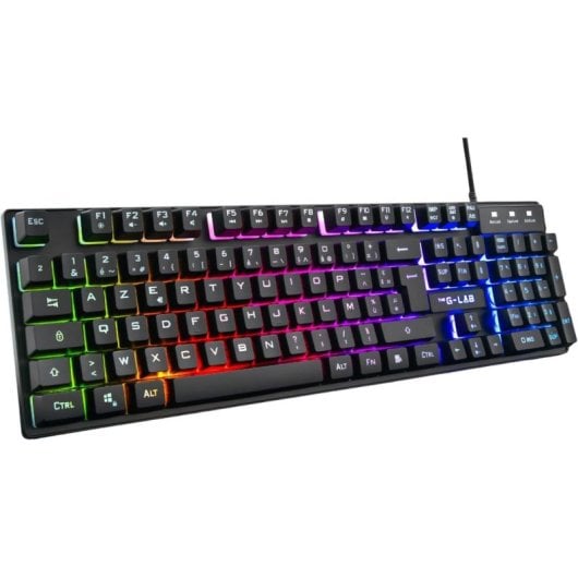 Tastatur The G-Lab Keyz Caesium Membran Layout FR AZERTY mit RGB und Makros