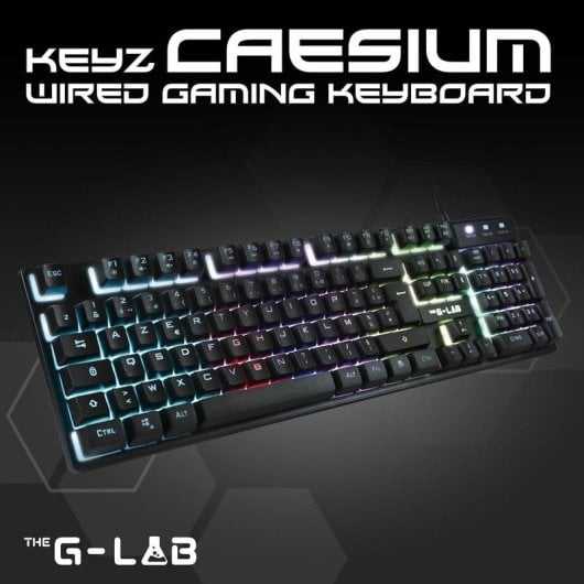 Tastatur The G-Lab Keyz Caesium Membran Layout FR AZERTY mit RGB und Makros