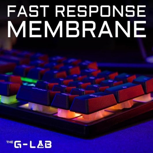Tastatur The G-Lab Keyz Caesium Membran Layout FR AZERTY mit RGB und Makros