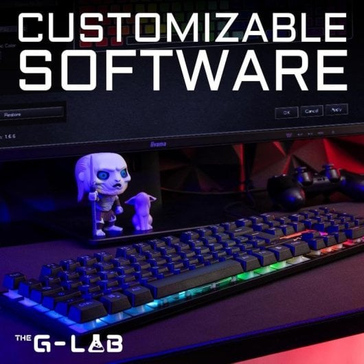 Tastatur The G-Lab Keyz Caesium Membran Layout FR AZERTY mit RGB und Makros