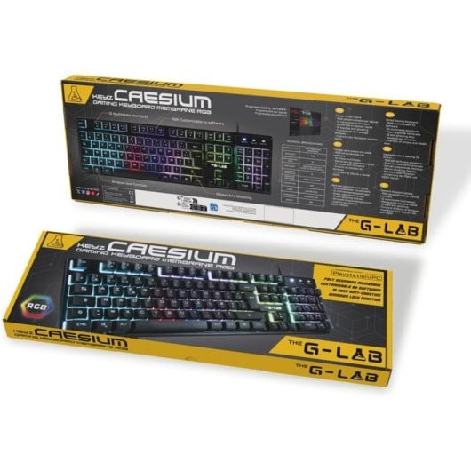 Tastatur The G-Lab Keyz Caesium Membran Layout FR AZERTY mit RGB und Makros
