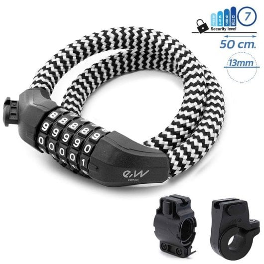 Candado De Contraseña Ewlk025 Funda Nylon Blanco Cmm375