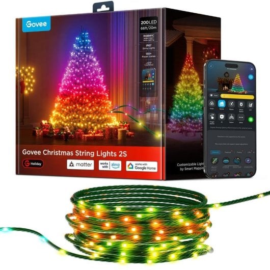 Tira de luz inteligente Govee H80C4 LED Wi-Fi Bluetooth multicolor 20 m IP65