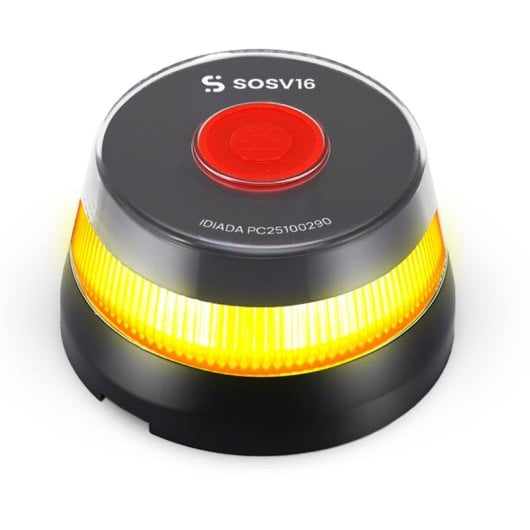 Baliza SOSV16 GPS Conectada LED Homologada DGT Visibilidad 1km Conectividad 12 Años Negra