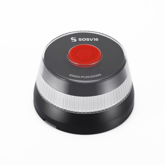 Baliza SOSV16 GPS Conectada LED Homologada DGT Visibilidad 1km Conectividad 12 Años Negra