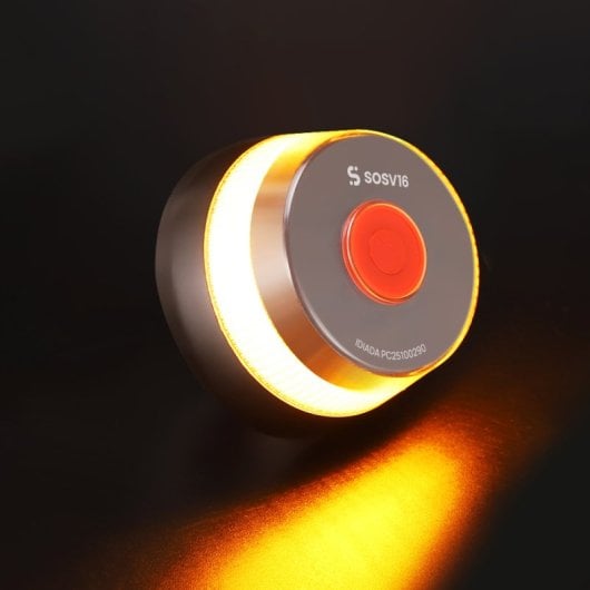 Baliza SOSV16 GPS Conectada LED Homologada DGT Visibilidad 1km Conectividad 12 Años Negra