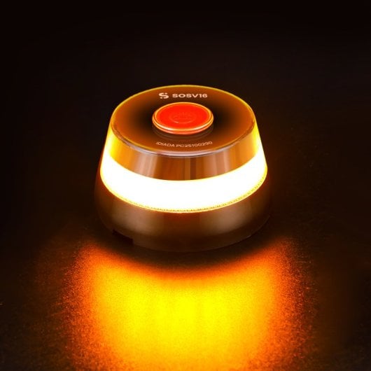 Baliza SOSV16 GPS Conectada LED Homologada DGT Visibilidad 1km Conectividad 12 Años Negra