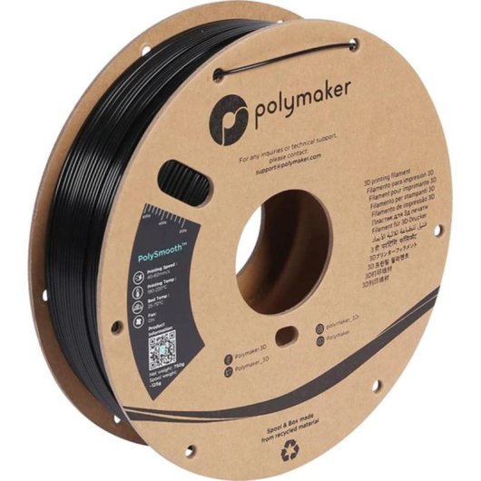 Filamento PVB Polymaker PolySmooth 1,75 mm Negro acabado ultraliso
