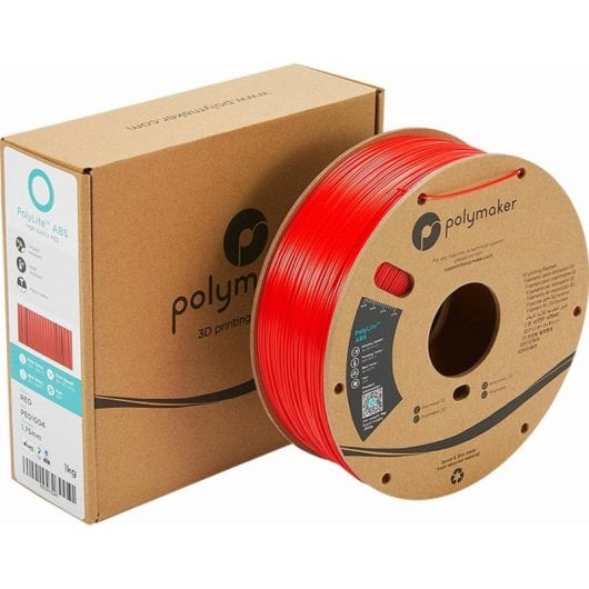 Filamento ABS Polymaker PolyLite PE01004 1,75 mm Vermelho Bobina