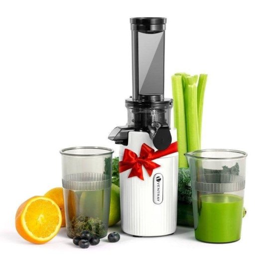 Exprimidor Ventray Mini Ginnie 60 RPM compact blanc extraction lente