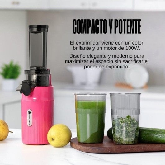 Estrattore Ventray Mini Ginnie Rosa 60 RPM Prensatura Lenta Compatto